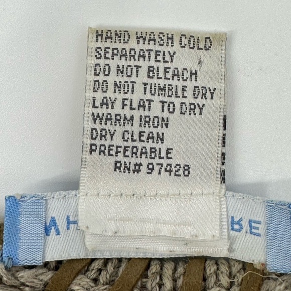 White + Warren Short Sleeve Whip Stitched Neutral Linen Sweater Size Large - Picture 7 of 9